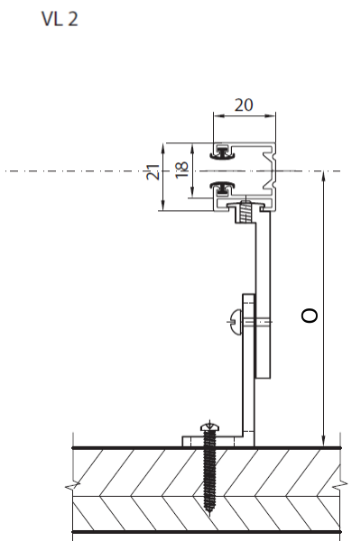 montáž vodiacej lišty VL2