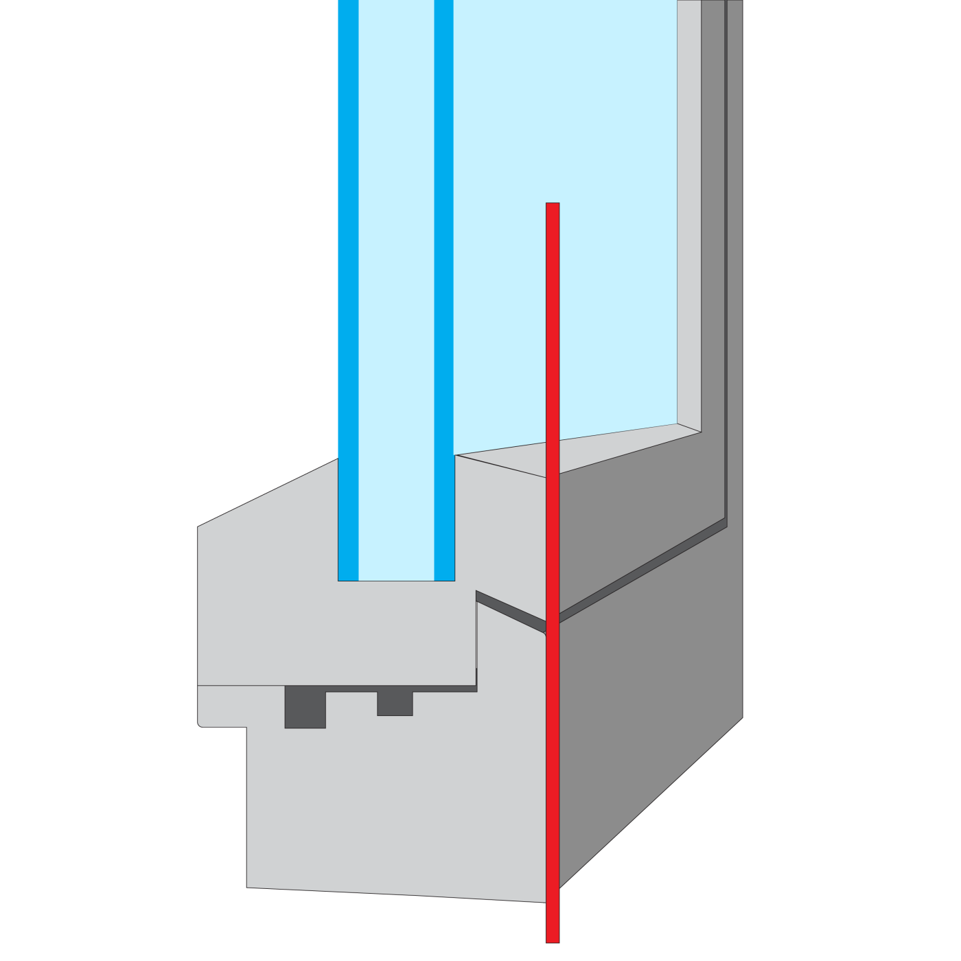 krídlo okna/dverí v jednej rovine